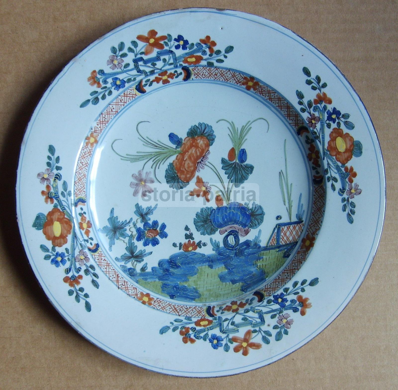 Artistico Piatto, Decorativo, Da Collezione, Ricchi Motivi Floreali, Caruso, Cimelio immagine 1