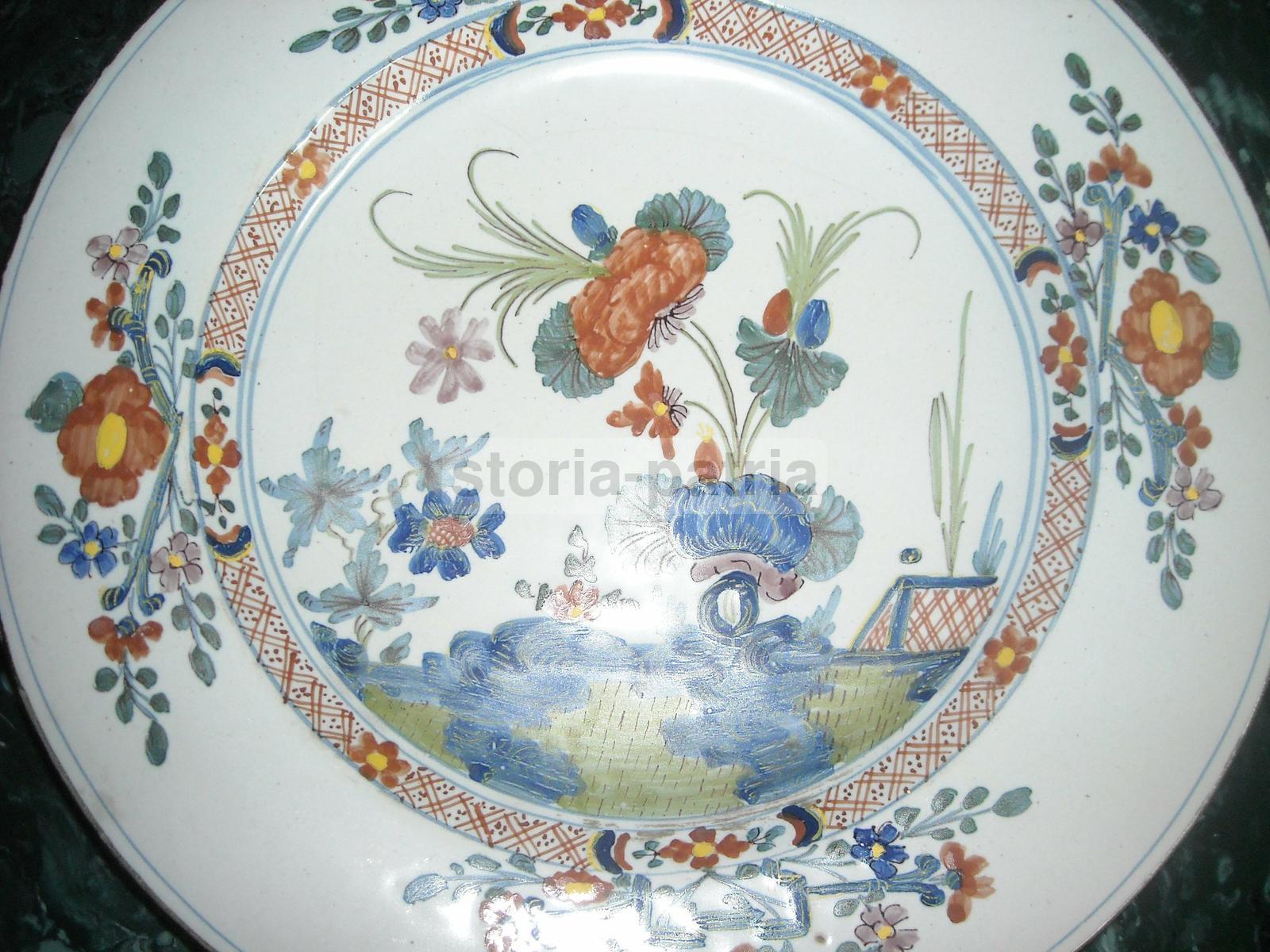 Artistico Piatto, Decorativo, Da Collezione, Ricchi Motivi Floreali, Caruso, Cimelio immagine 3