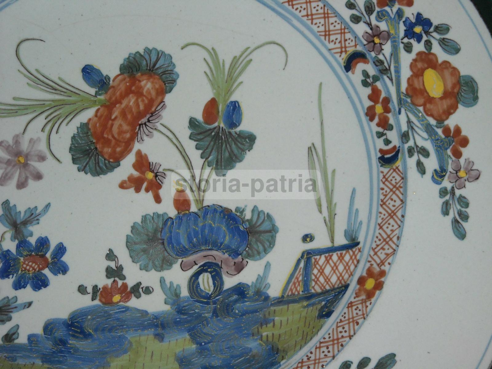 Artistico Piatto, Decorativo, Da Collezione, Ricchi Motivi Floreali, Caruso, Cimelio immagine 4