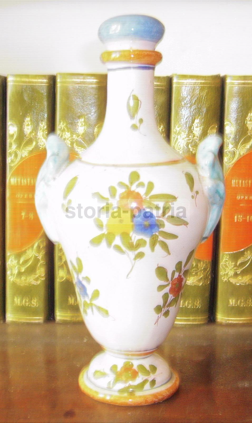 Bella Bottiglia d'Epoca, Faenza, Decoro Floreale, Fortificazioni, Liquori, Inusuale immagine 1
