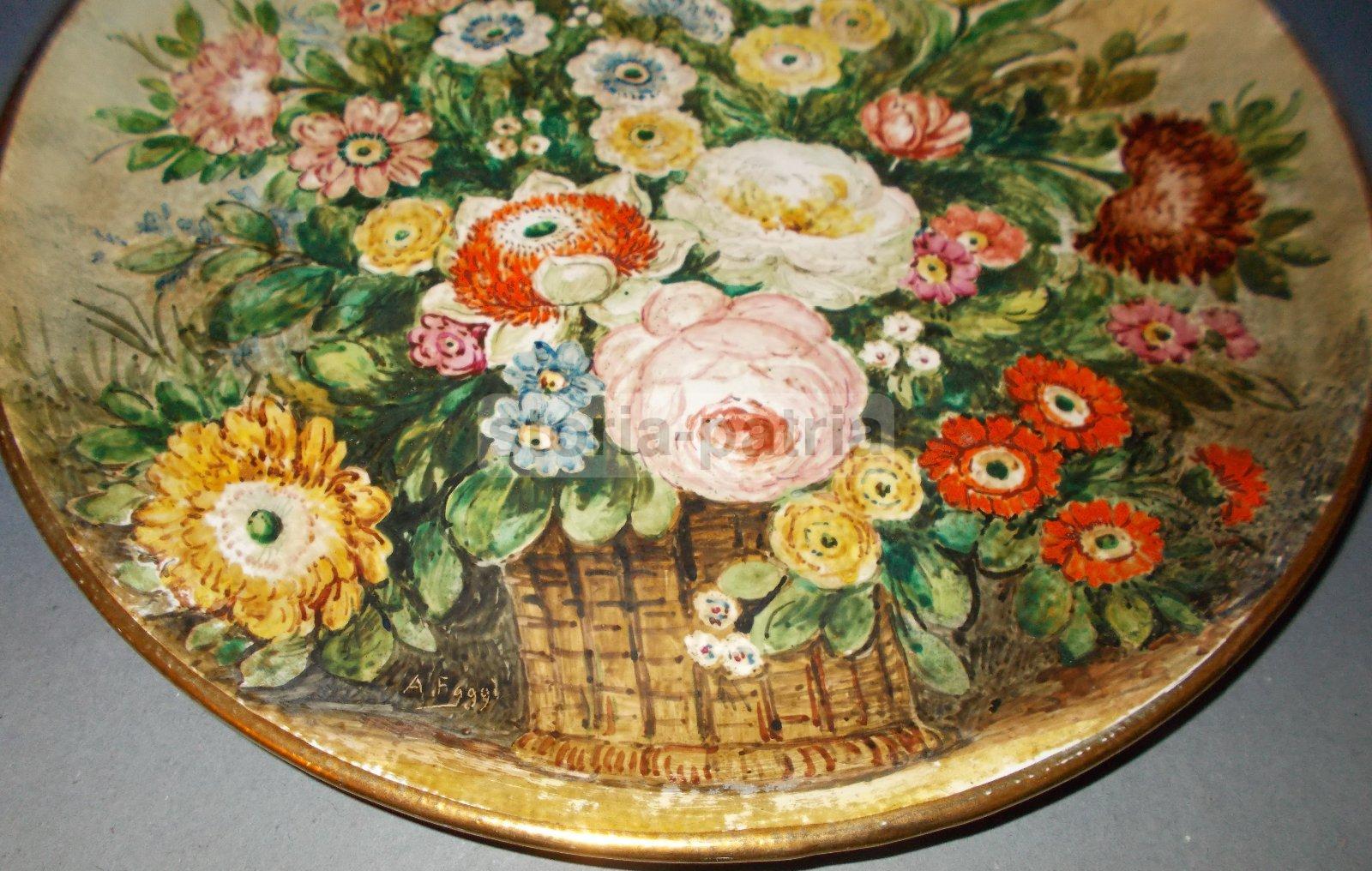 Decorativa Ceramica Floreale, Bella Policromia, Ceramica Carbet, Artista Faggi, 900 immagine 4