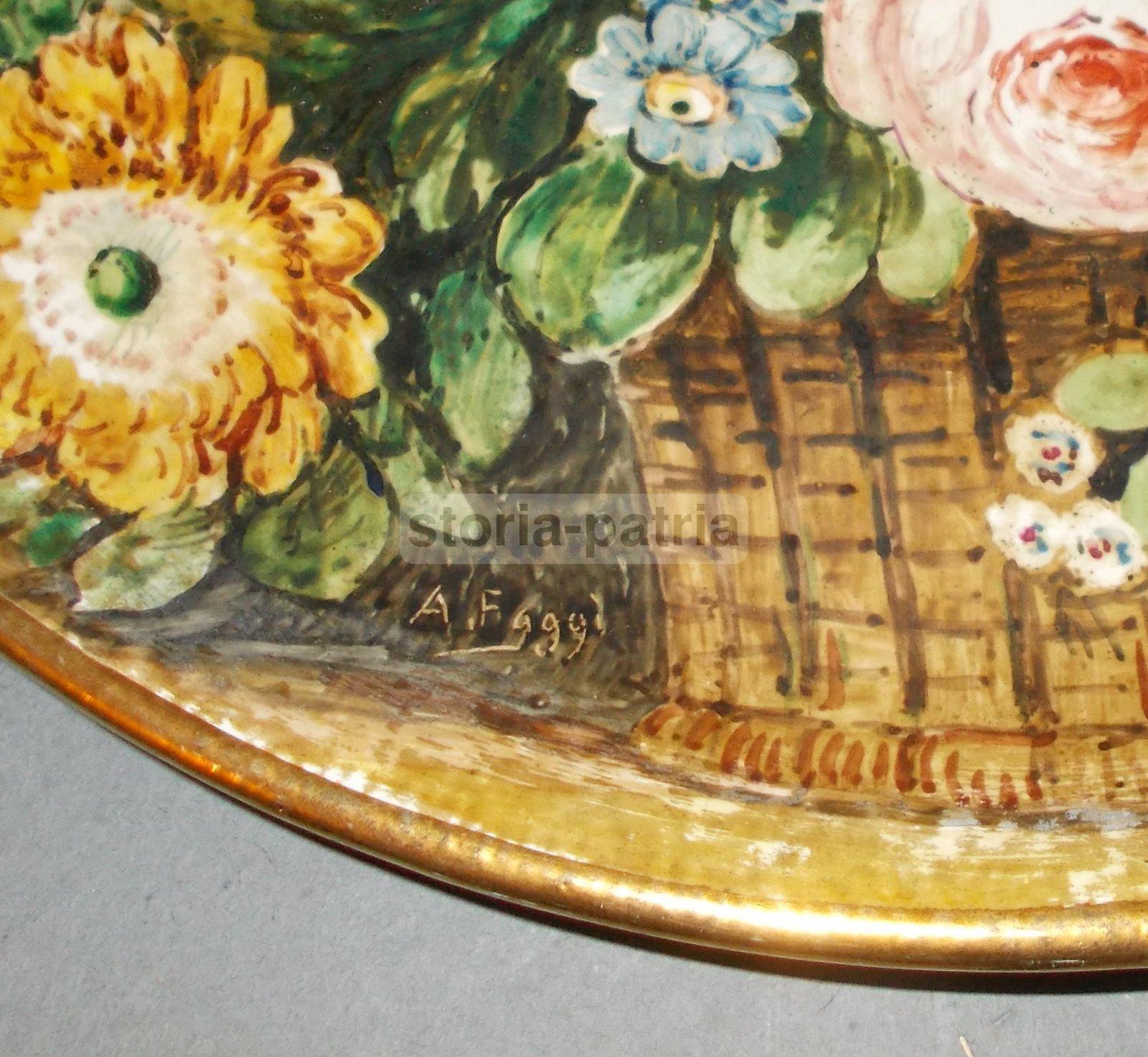 Decorativa Ceramica Floreale, Bella Policromia, Ceramica Carbet, Artista Faggi, 900 immagine 6