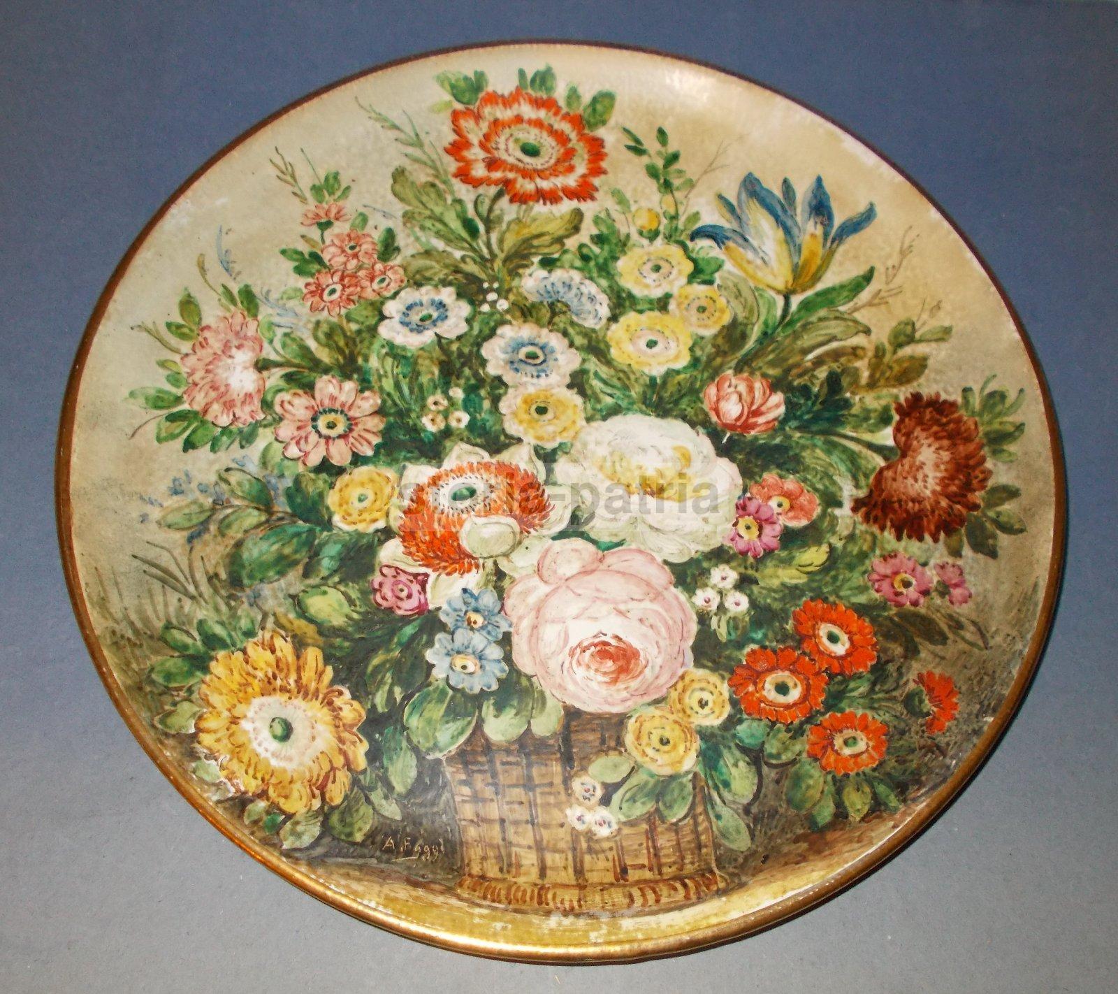 Decorativa Ceramica Floreale, Bella Policromia, Ceramica Carbet, Artista Faggi, 900 immagine 7