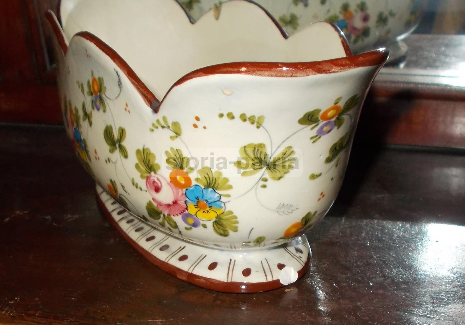 Decorativa Ceramica Floreale, Policroma, Da Collezione, Fabbrica Marmaca, San Marino immagine 2