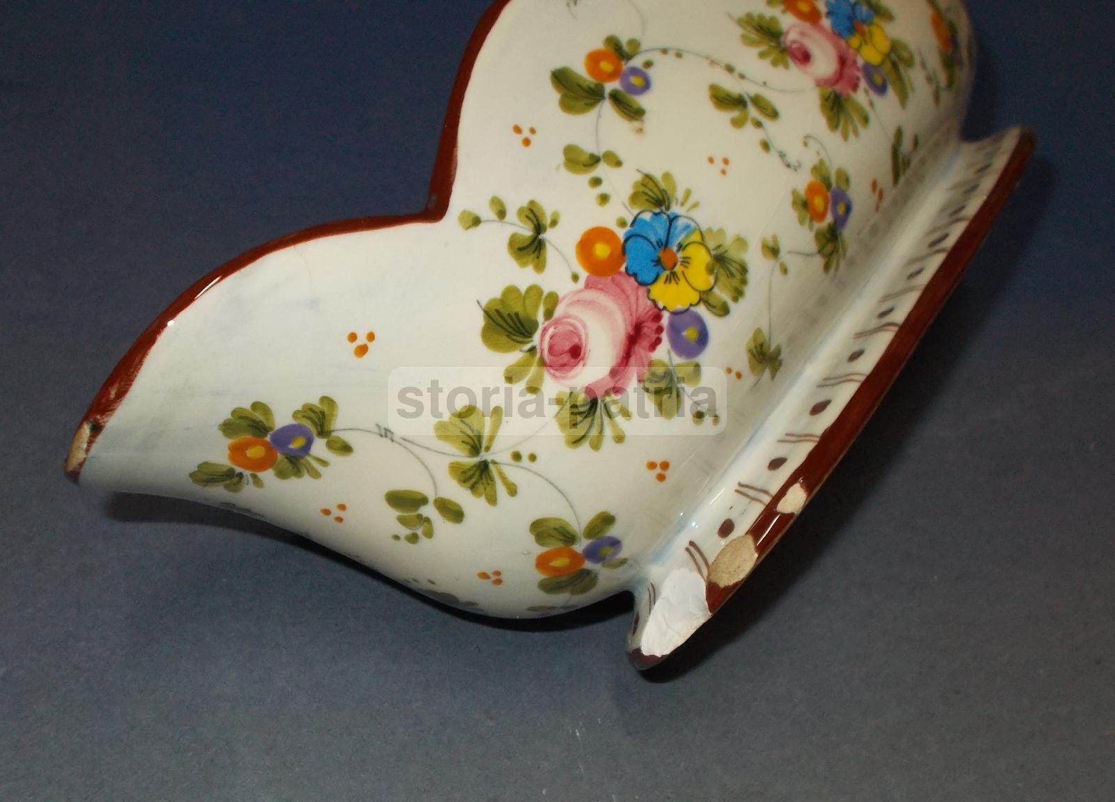 Decorativa Ceramica Floreale, Policroma, Da Collezione, Fabbrica Marmaca, San Marino immagine 5