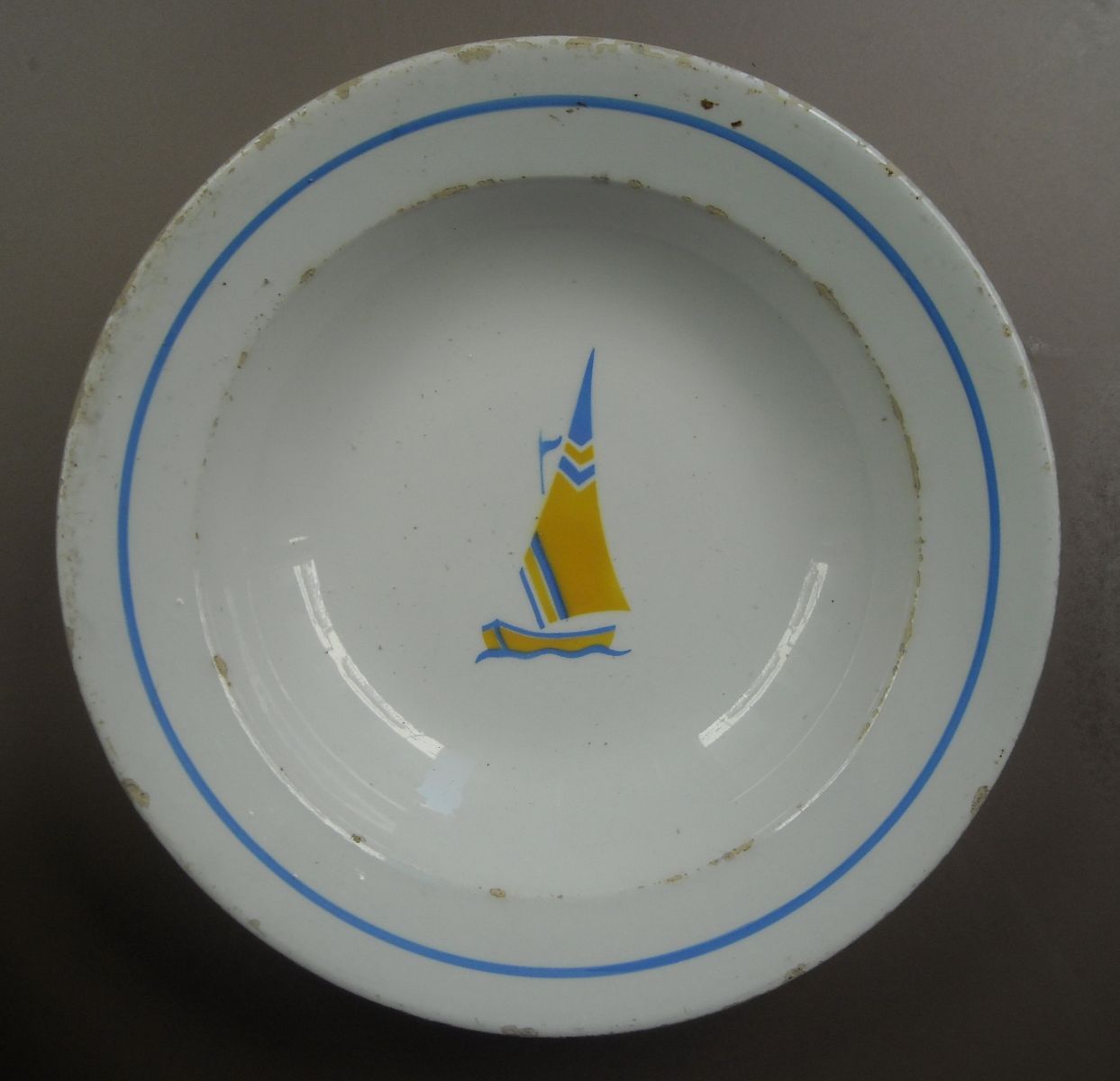 Decorativo Piatto d'Epoca, Richard Ginori, Mondovi, Da Collezione, Con Barca A Vela immagine 2