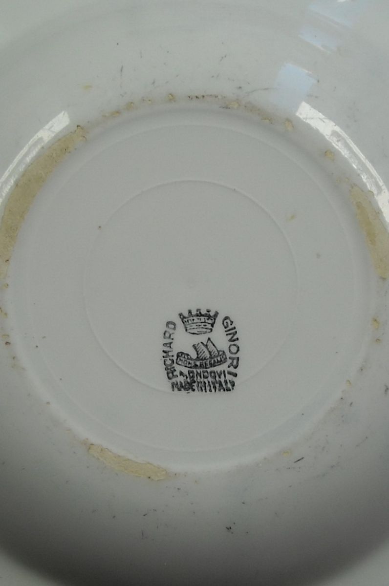 Decorativo Piatto d'Epoca, Richard Ginori, Mondovi, Da Collezione, Con Barca A Vela immagine 3