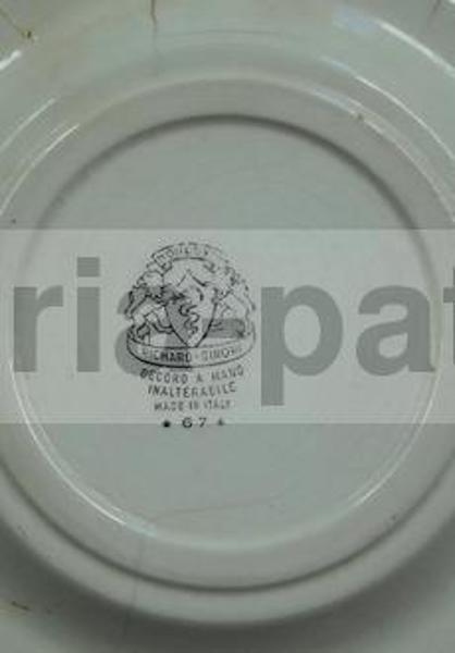 Richard Ginori, Mondovi, Decorativa Vecchia Ceramica, Floreale, Marchio Araldico immagine 1