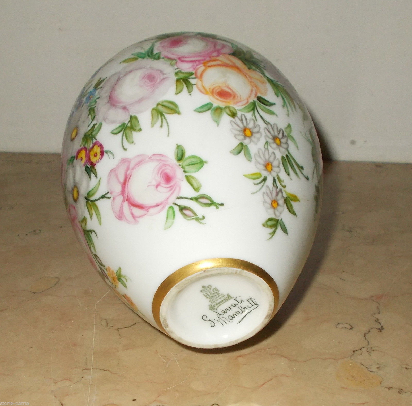 Vaso In Porcellana, Eleganti Decori Floreali, Bavaria, Heinrich, Levati  Mambretti